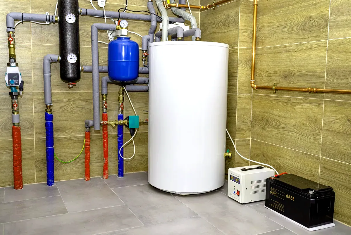 Acumulador de agua caliente sanitaria de un sistema de aerotermia en una vivienda